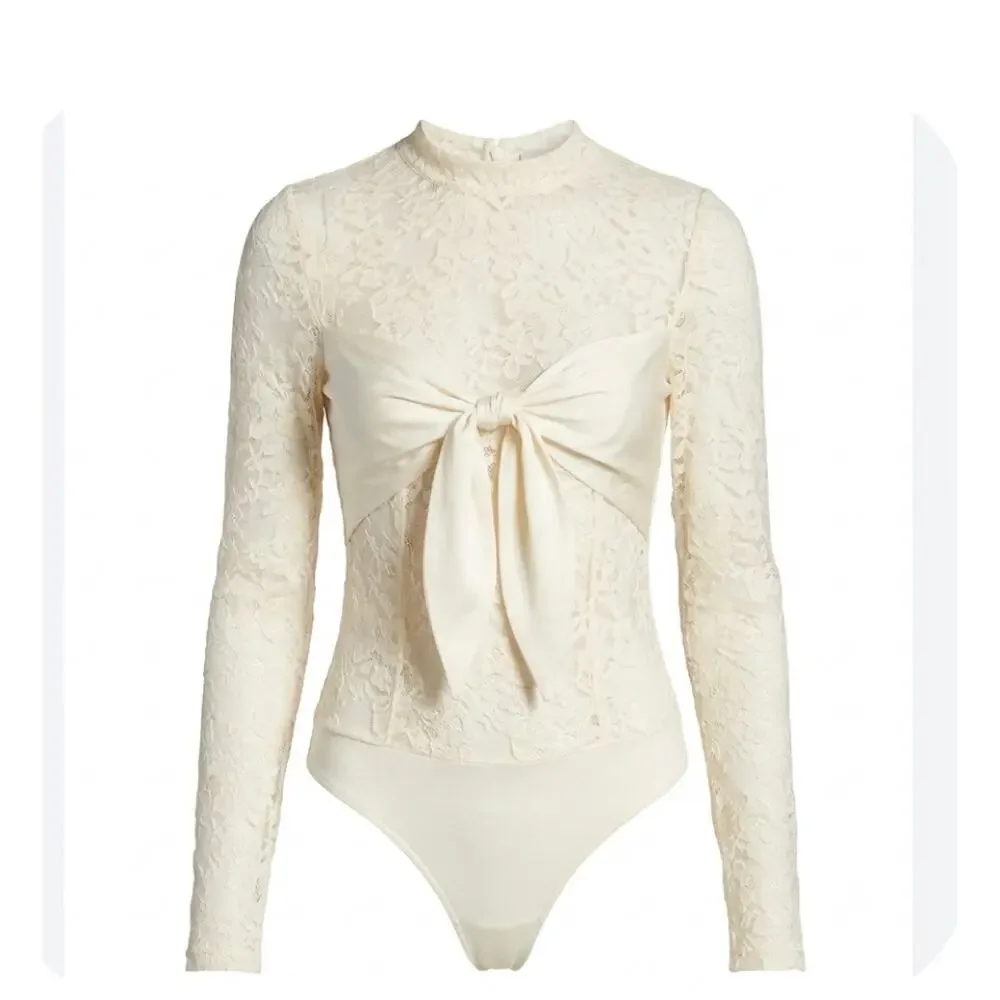Toccin Giselle Tie Front Bodysuit in Ivory L - Picture 3 of 3